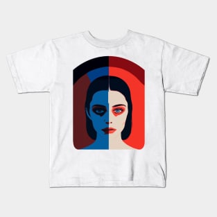 Woman Split Portrait Kids T-Shirt